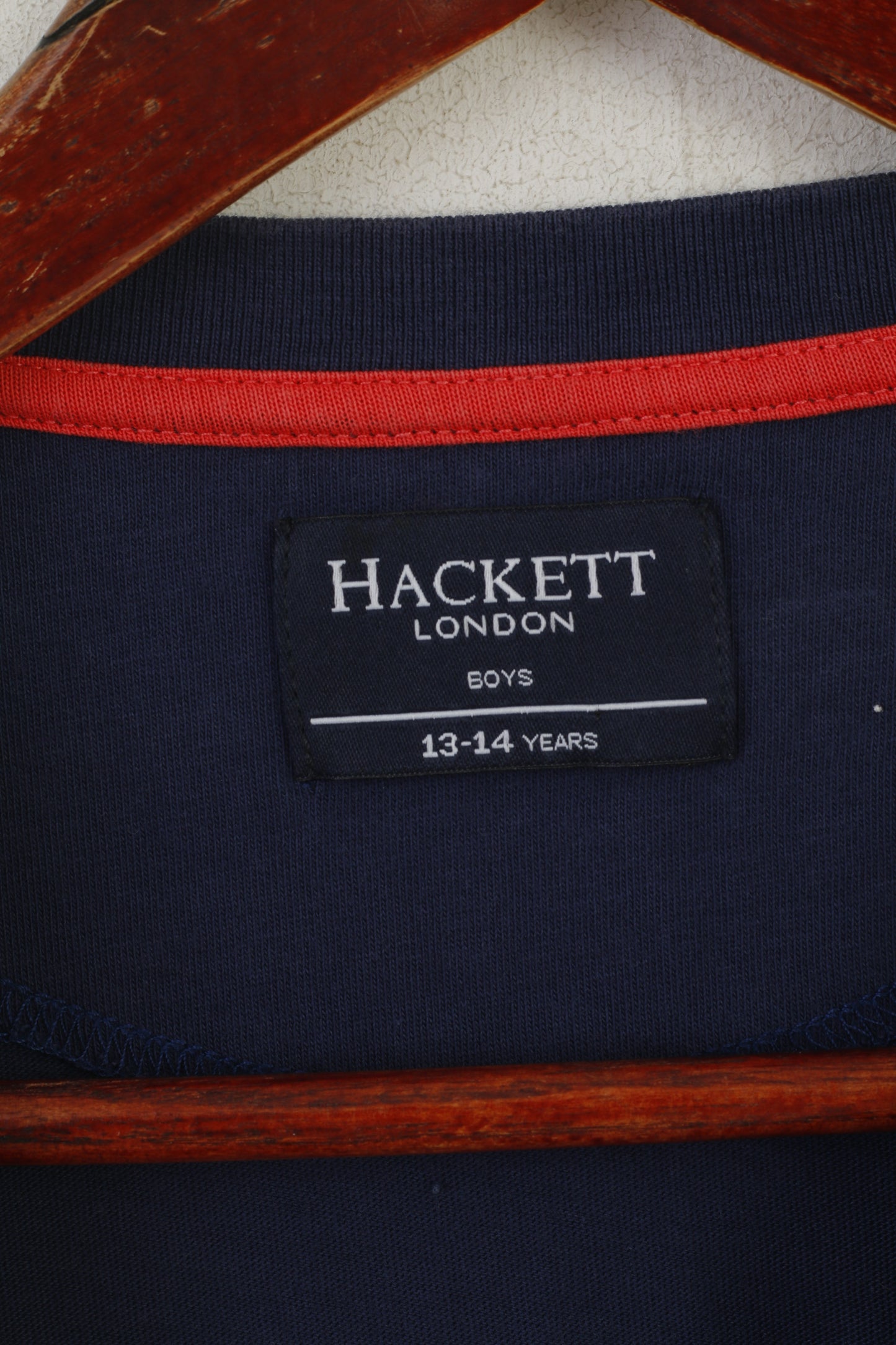 Maglia Hackett London per ragazzi 13/14 anni Top classico girocollo in cotone blu da surf
