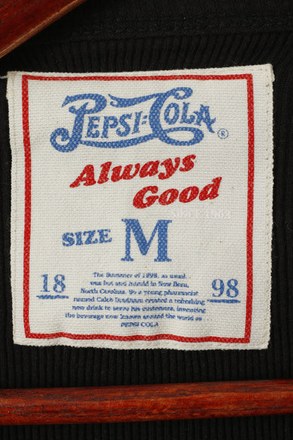 Pepsi - Cola Men M (S) Chemise Noir Stretch Always Good Cotton Vintage Fit Top