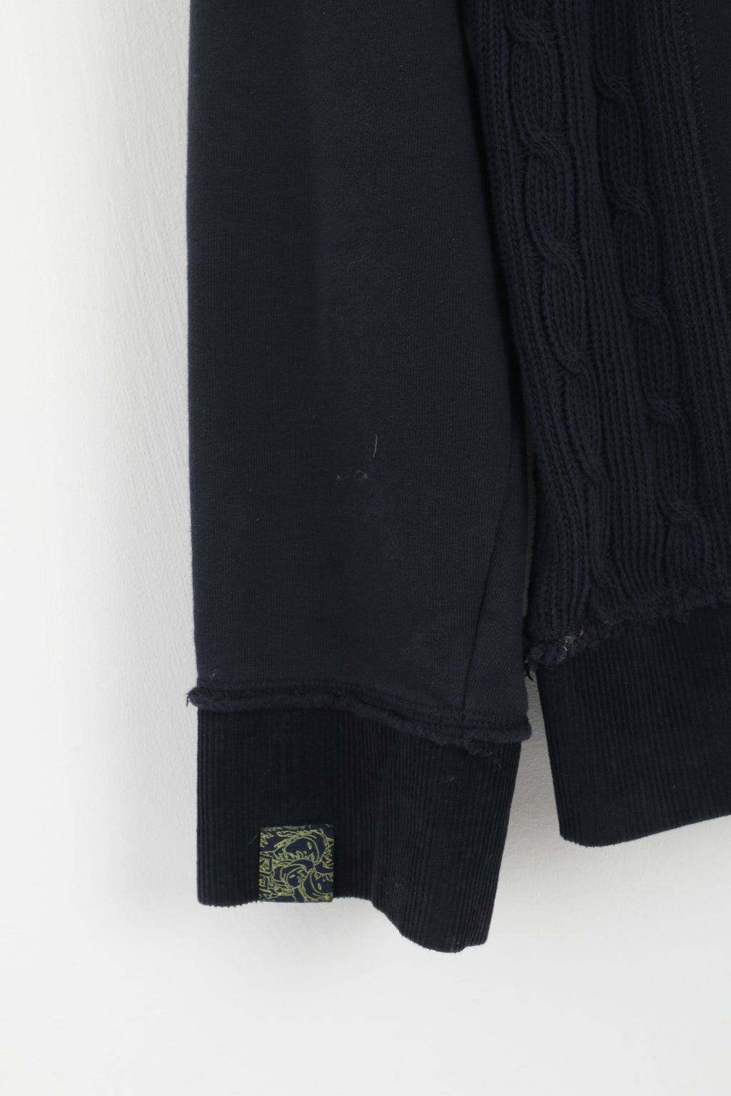 Reebok Men M Sweatshirt Bleu Marine Coton Full Zipper Emroidered Top