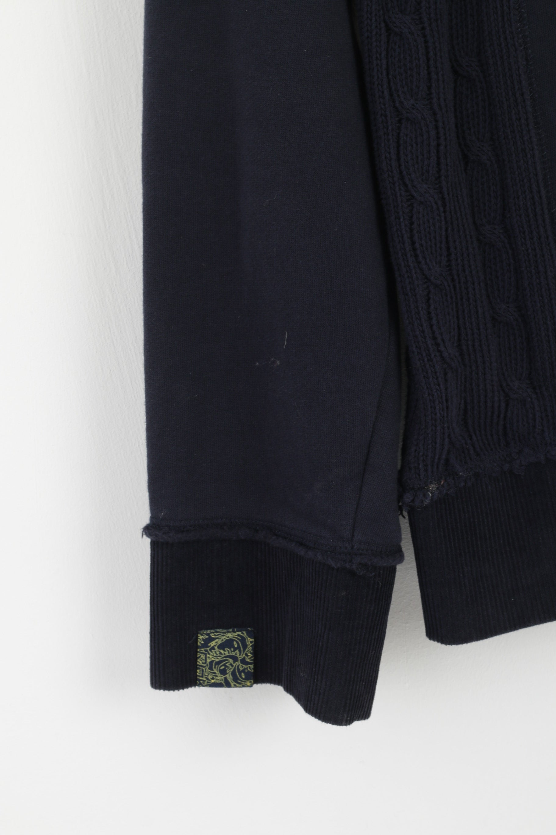 Reebok Men M Sweatshirt Bleu Marine Coton Full Zipper Emroidered Top