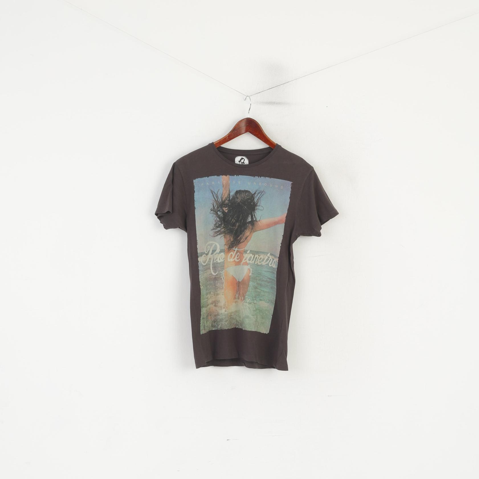 Cedar Wood State – chemise en coton gris foncé pour hommes, haut graphique Rio De Janeiro