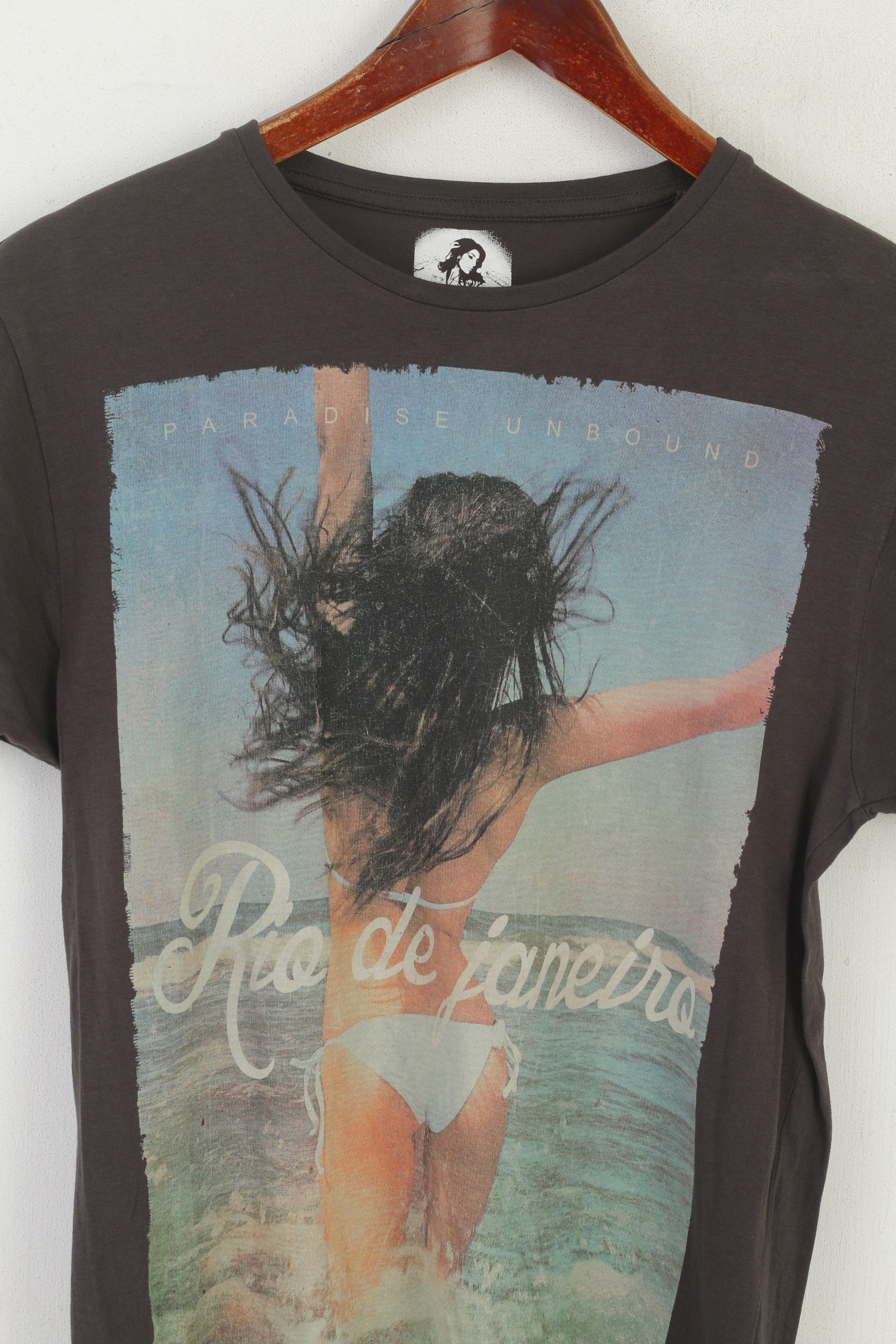 Cedar Wood State – chemise en coton gris foncé pour hommes, haut graphique Rio De Janeiro