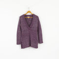 Marlboro Classics Women M Jumper Purple V Neck Wool Acrylic Blend Sweater