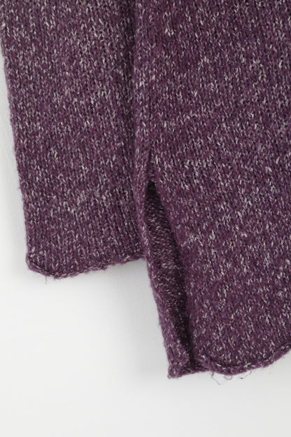 Marlboro Classics Women M Jumper Purple V Neck Wool Acrylic Blend Sweater
