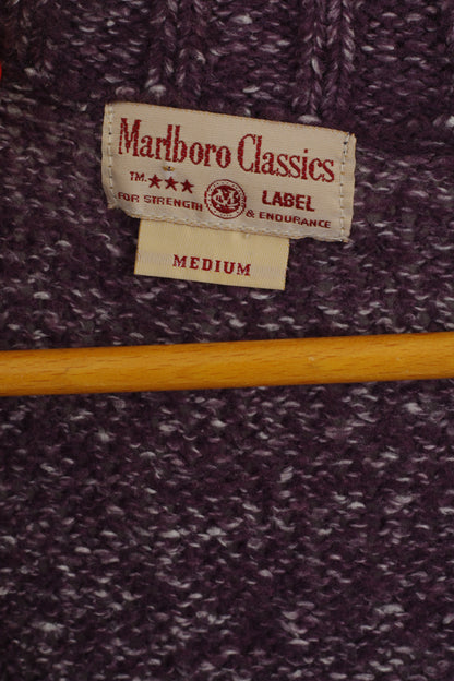 Marlboro Classics Donna M Maglione viola con scollo a V in misto lana acrilica