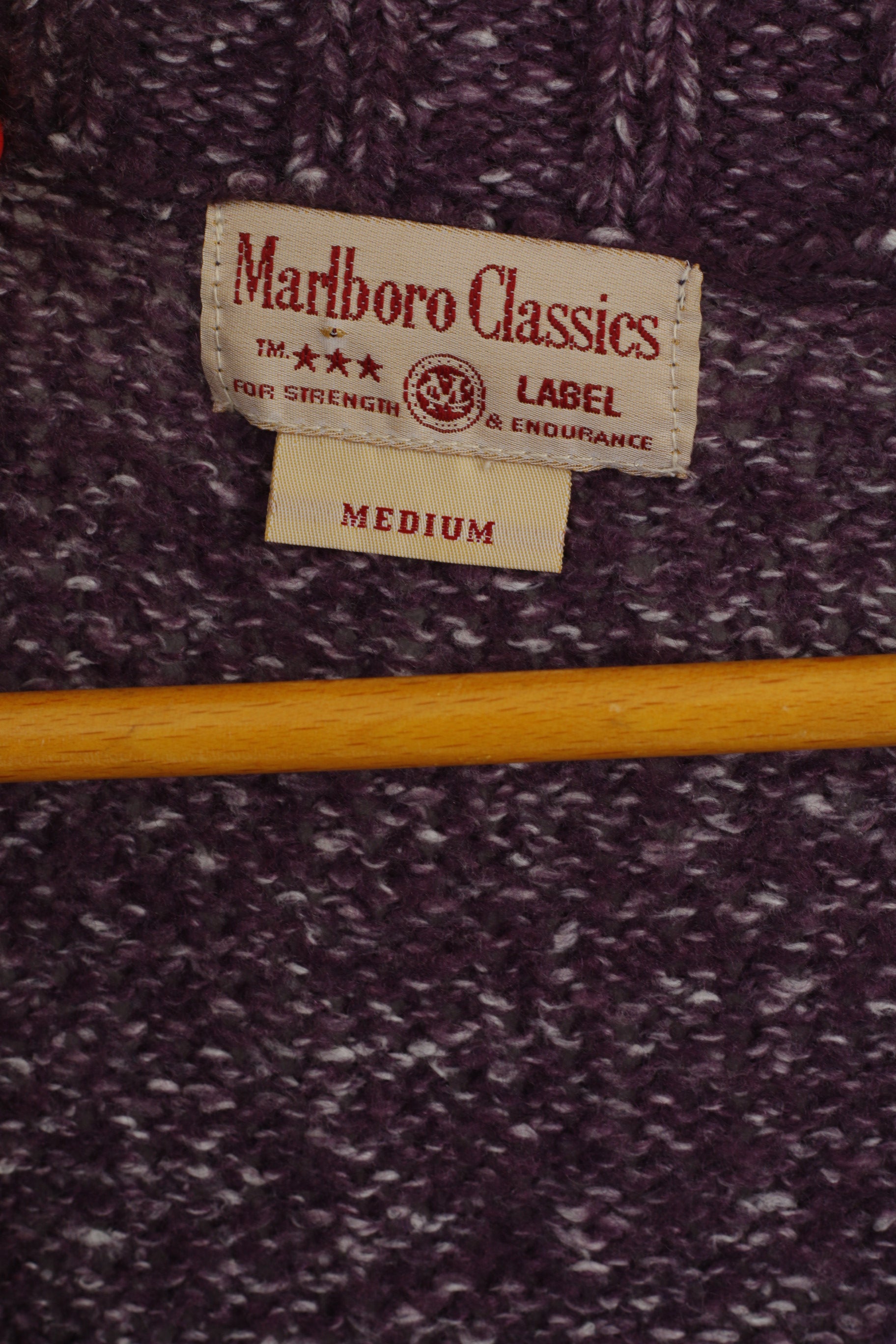 Marlboro Classics Femmes M Jumper Violet Col V Laine Acrylique Mélange Pull