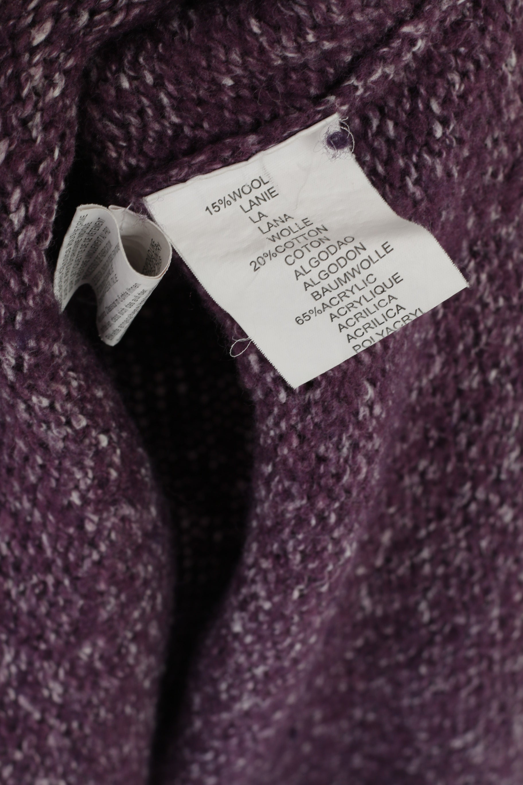 Marlboro Classics Femmes M Jumper Violet Col V Laine Acrylique Mélange Pull