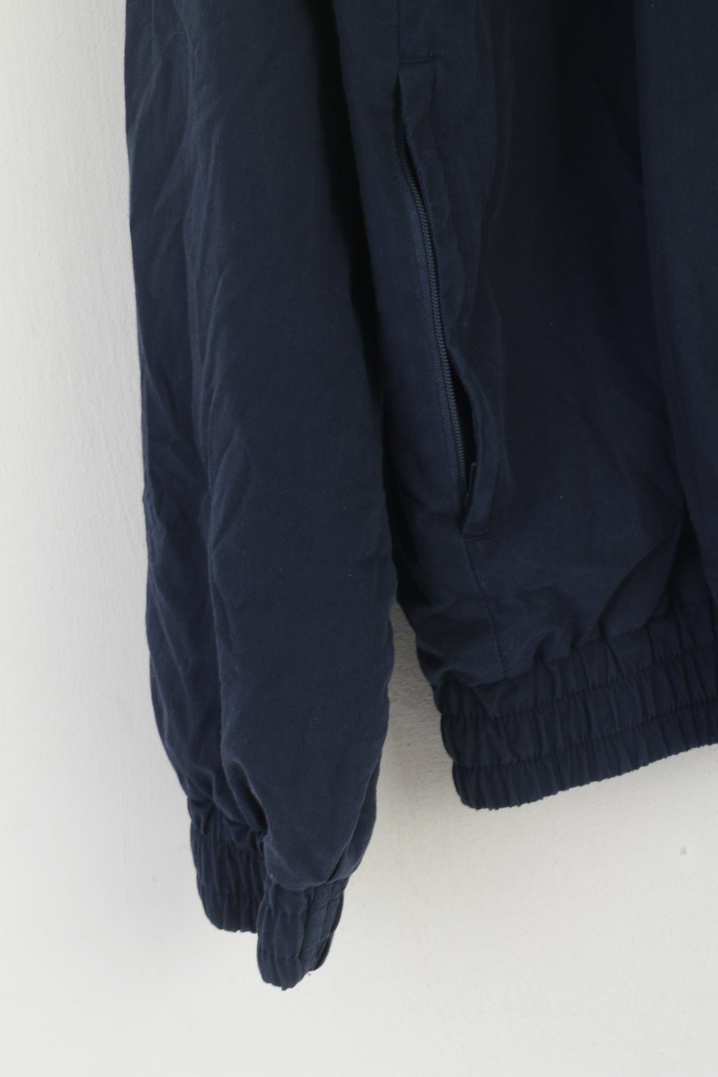 Hummel Hommes 8 XXL Bomber Veste Marine Vintage Années 90 Full Zipper Sportswear Top