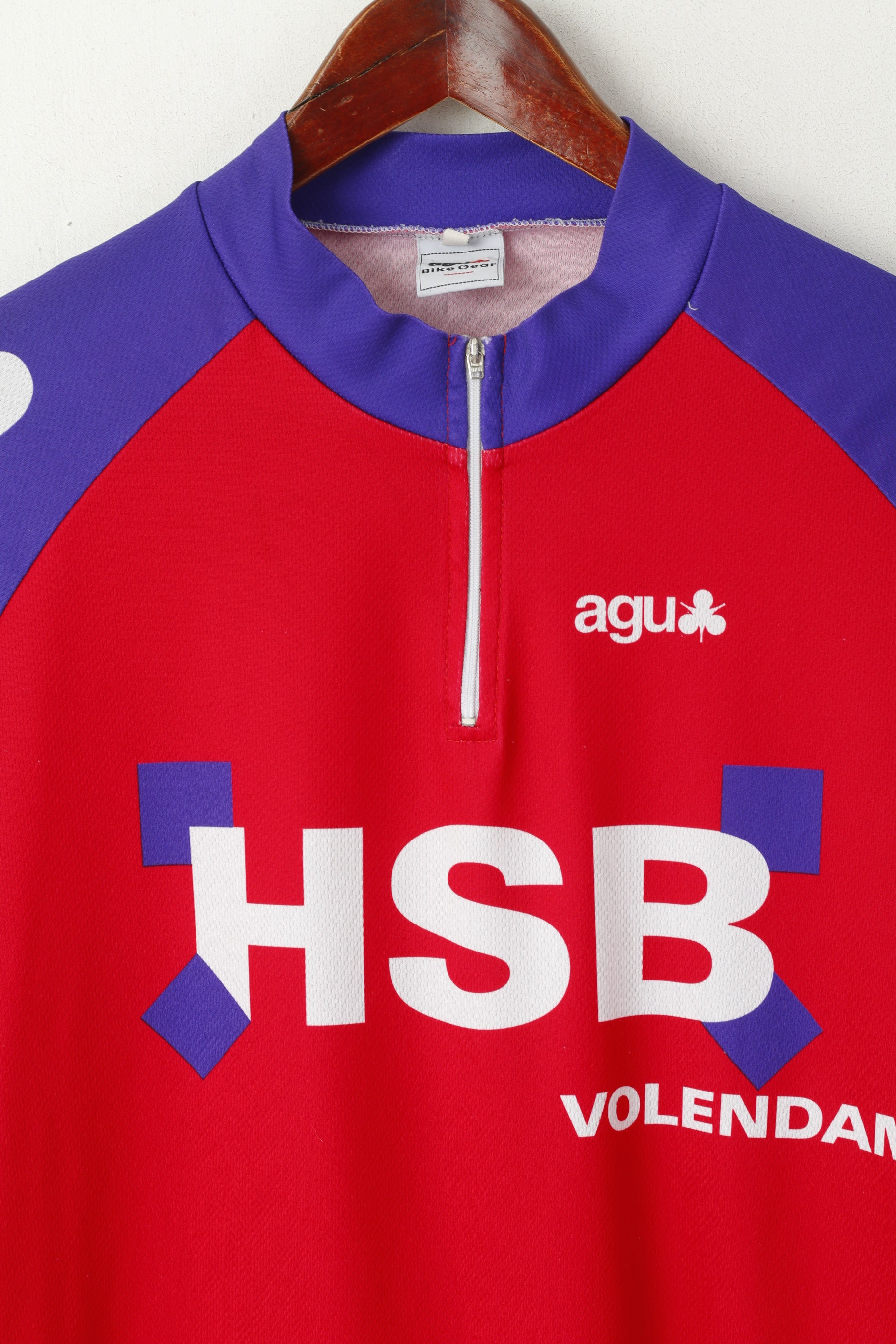 AGU Bike Gear Chemise de cyclisme XL pour homme Rouge Violet Vintage Made in Italy Volendam Top