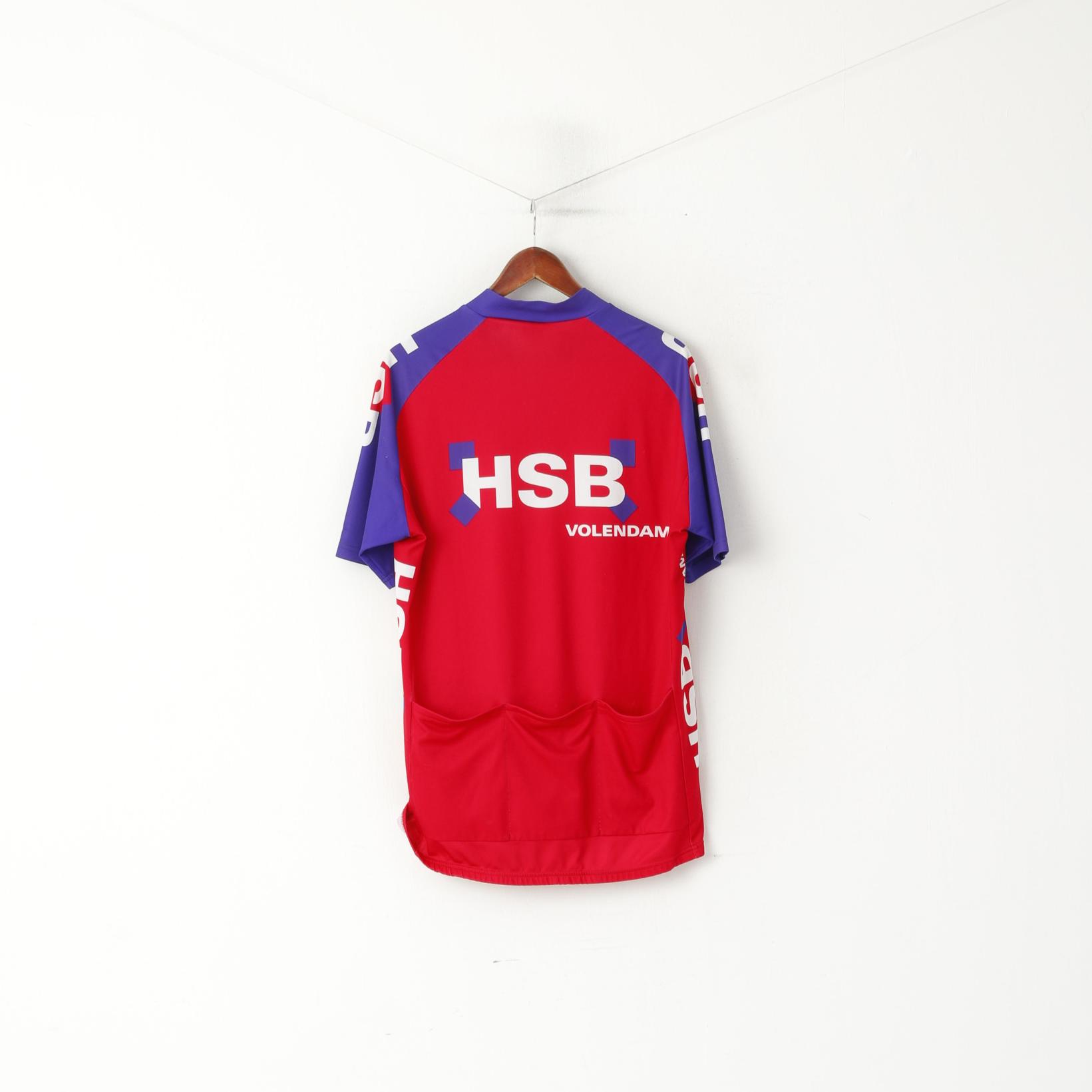 AGU Bike Gear Chemise de cyclisme XL pour homme Rouge Violet Vintage Made in Italy Volendam Top