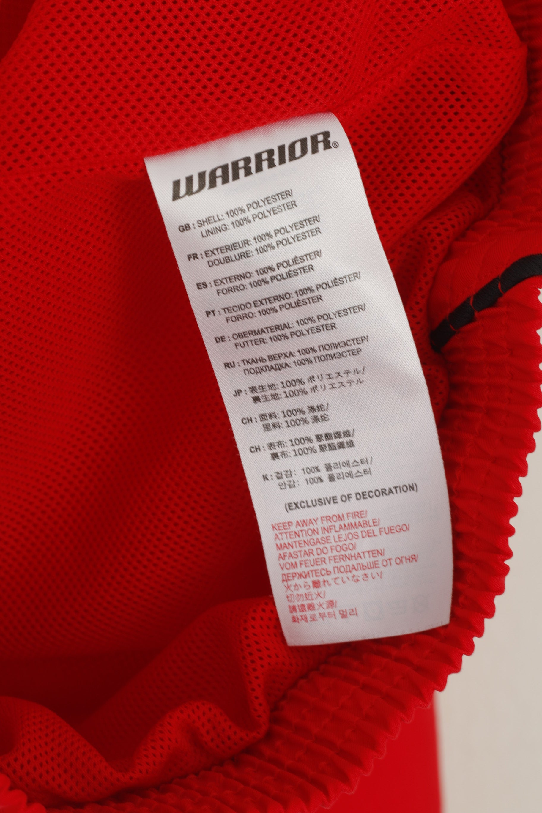 Warrior Men M Jacket Red Lightweight Full Zipper Sportswear Armed & Unstoppable Top