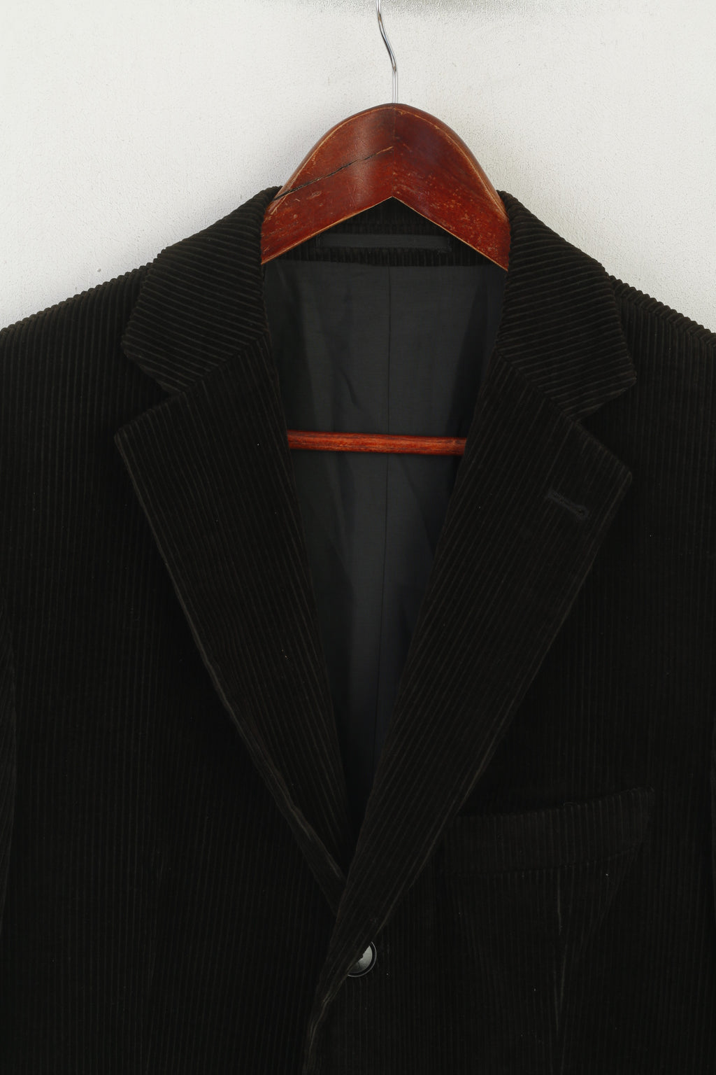 Hugo Boss Men 50 40 Blazer Dark Green Corduroy Cotton Vintage Single Breasted Jacket