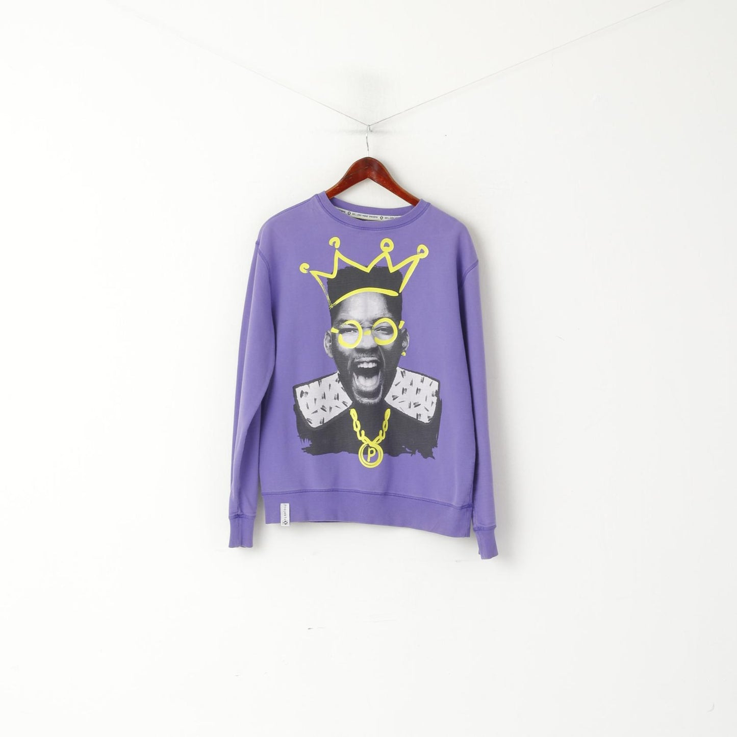 Projekts $ Men L Sweatshirt Violet Coton Dollars Make Dreams NYC Blouse Top
