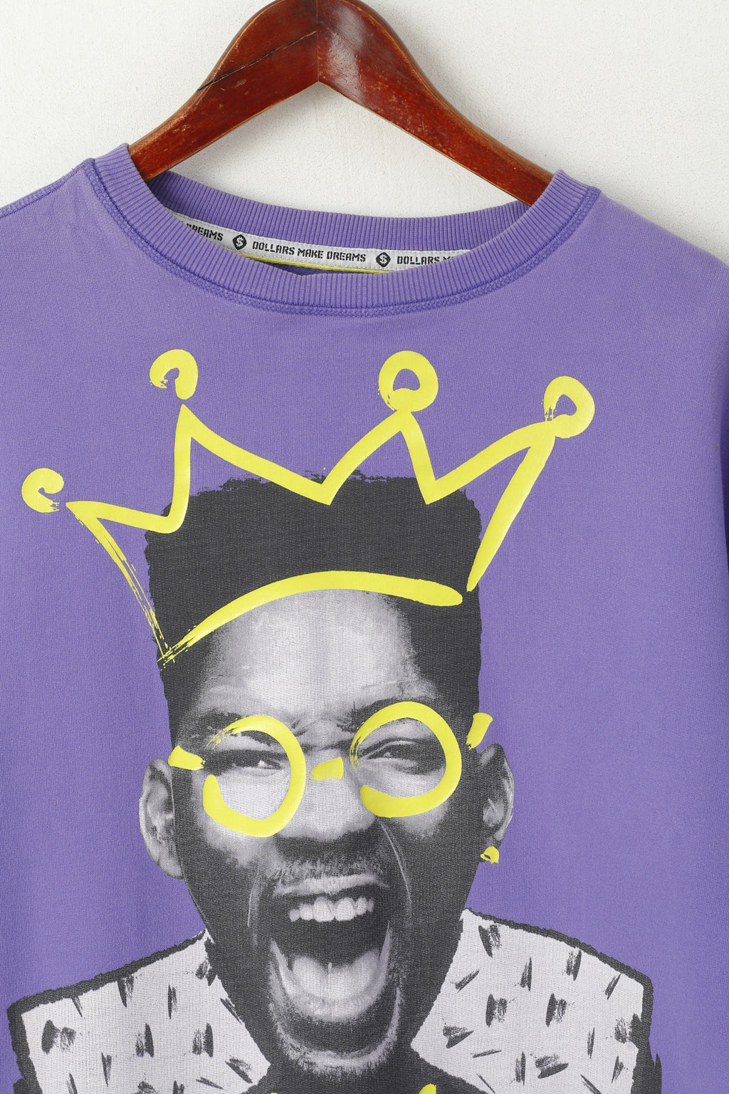 Projekts $ Men L Sweatshirt Purple Cotton Dollars Make Dreams NYC Blouse Top