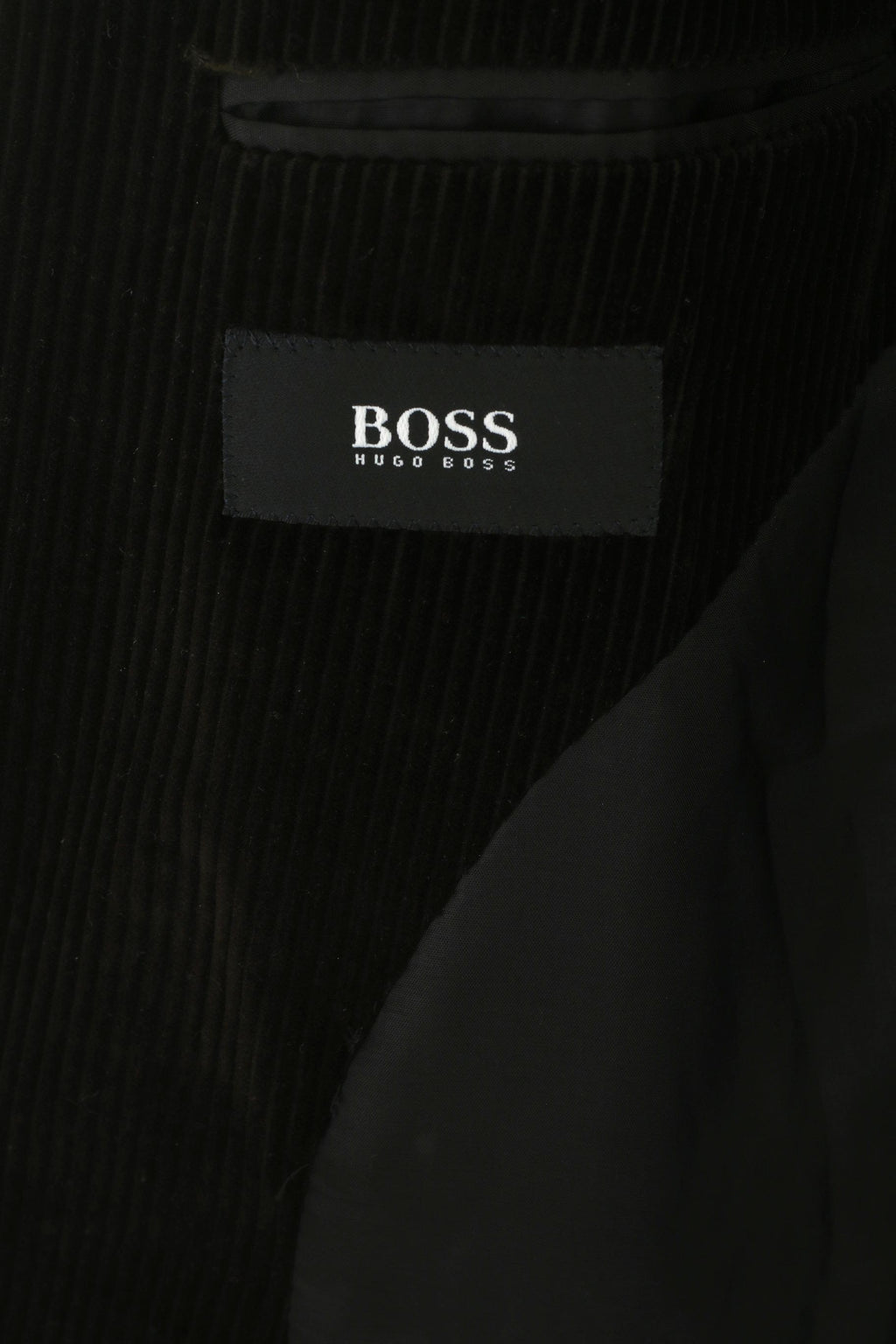 Hugo Boss Men 50 40 Blazer Dark Green Corduroy Cotton Vintage Single Breasted Jacket