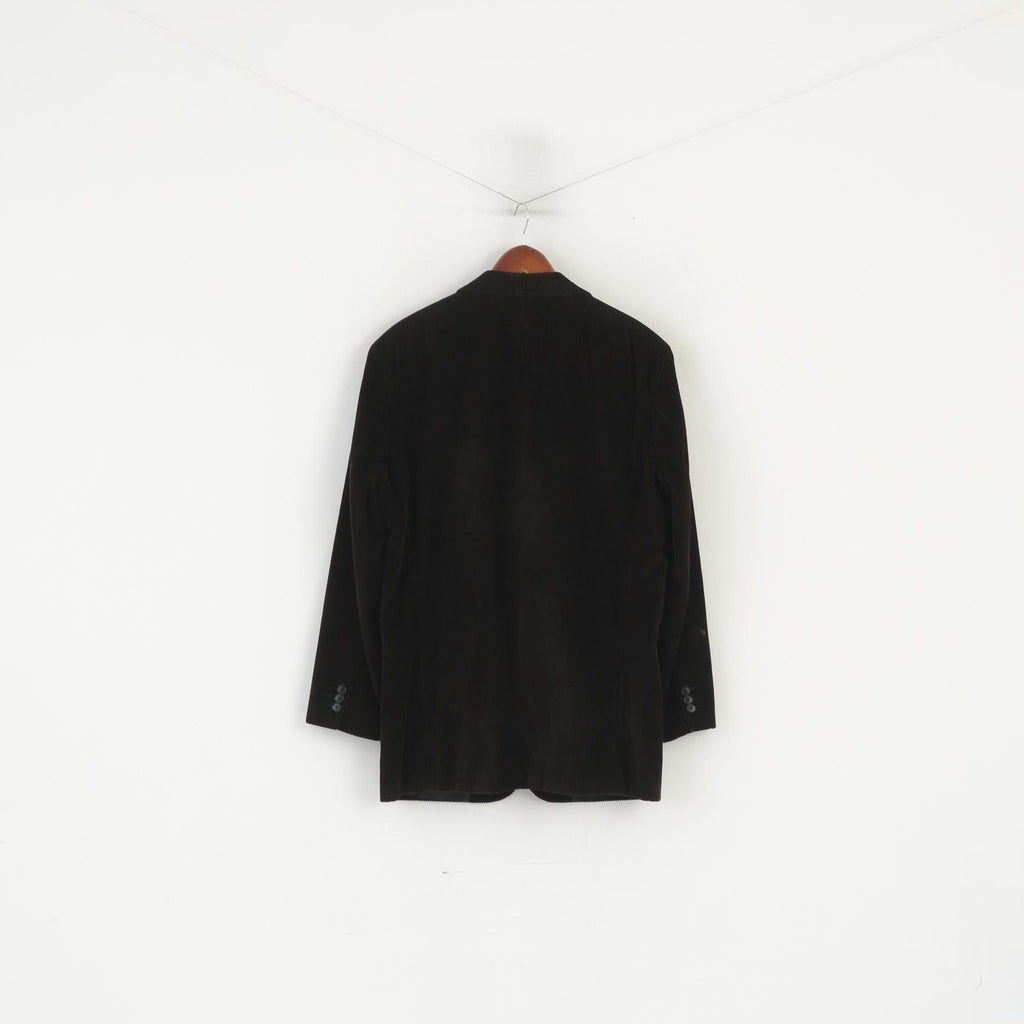 Hugo Boss Men 50 40 Blazer Dark Green Corduroy Cotton Vintage Single Breasted Jacket