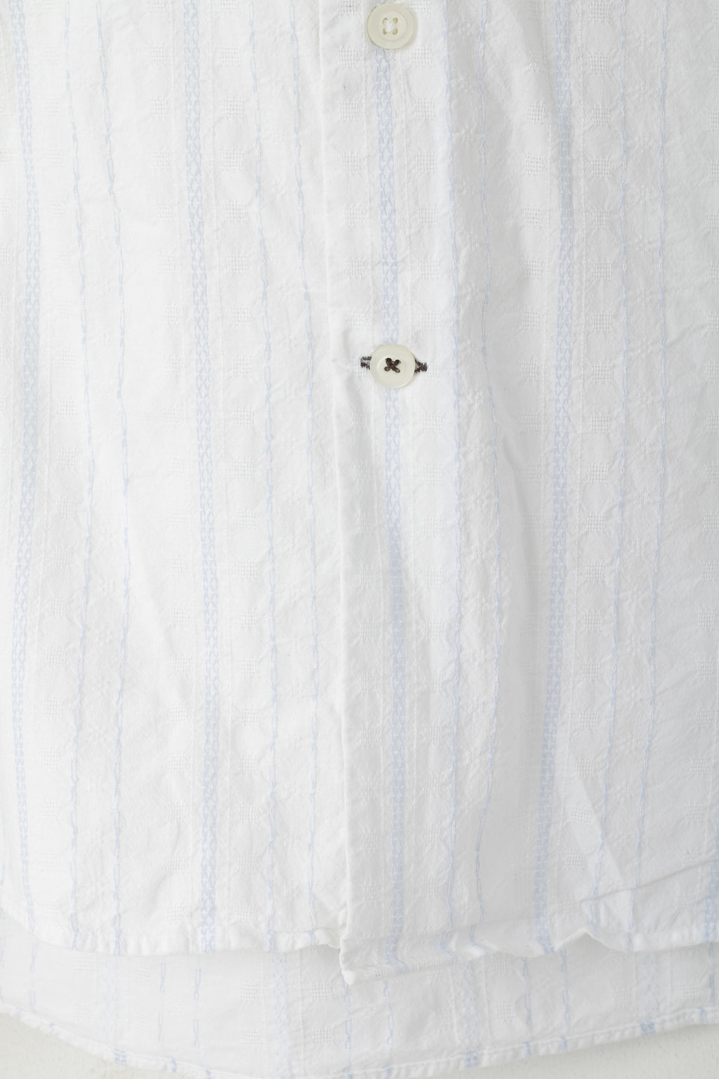 Duck and Cover Men XL (L) Camicia casual Top a maniche lunghe con trama a righe in cotone bianco