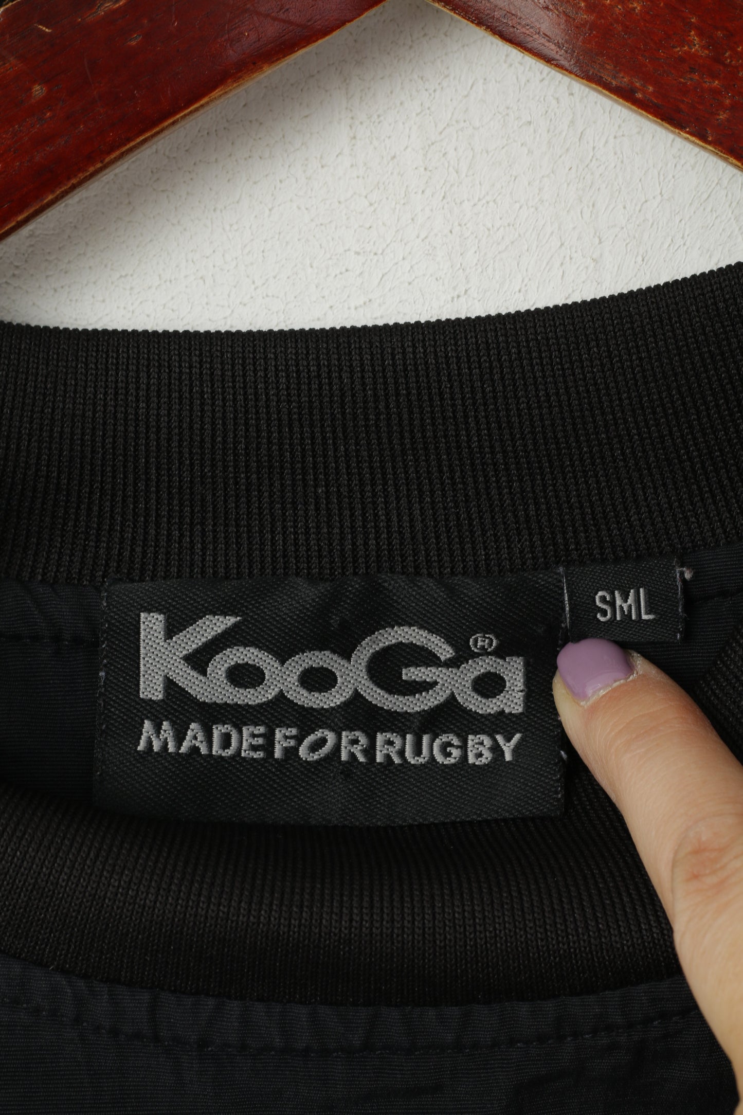 Kooga Men SML One Size Jacket Black Traning Pullover Rugby Nylon Top