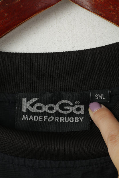 Kooga Men SML One Size Jacket Black Traning Pullover Rugby Nylon Top
