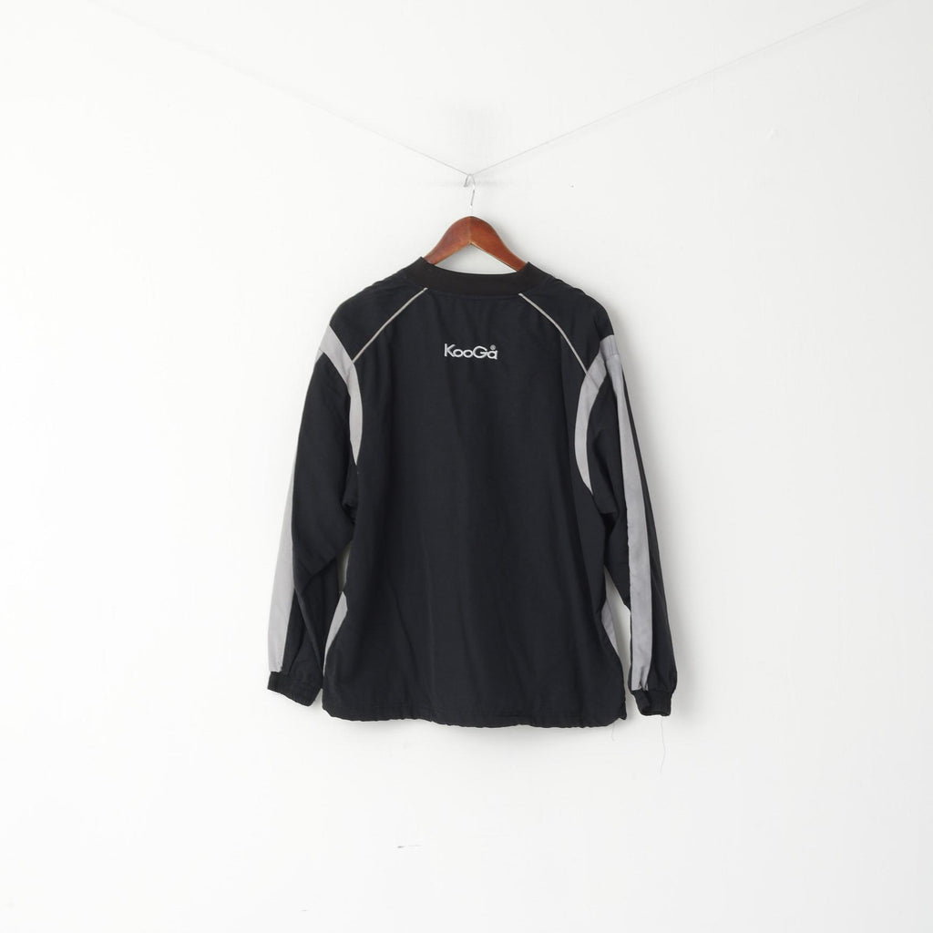 Kooga Men SML One Size Jacket Black Traning Pullover Rugby Nylon Top