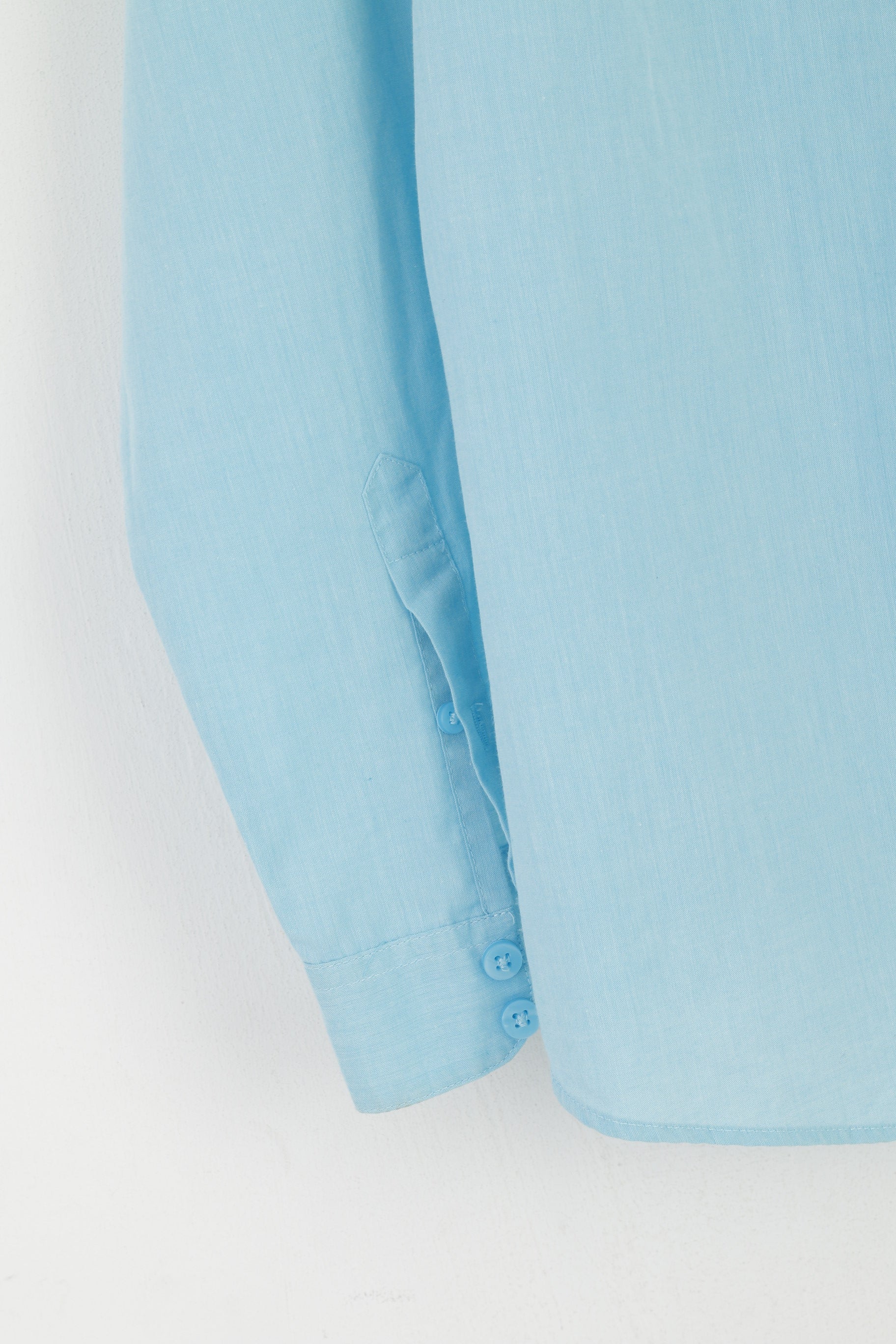 Cotton Traders Women 16 XL Casual Shirt Turquoise Aqua Cotton Plain Long Sleeve Top