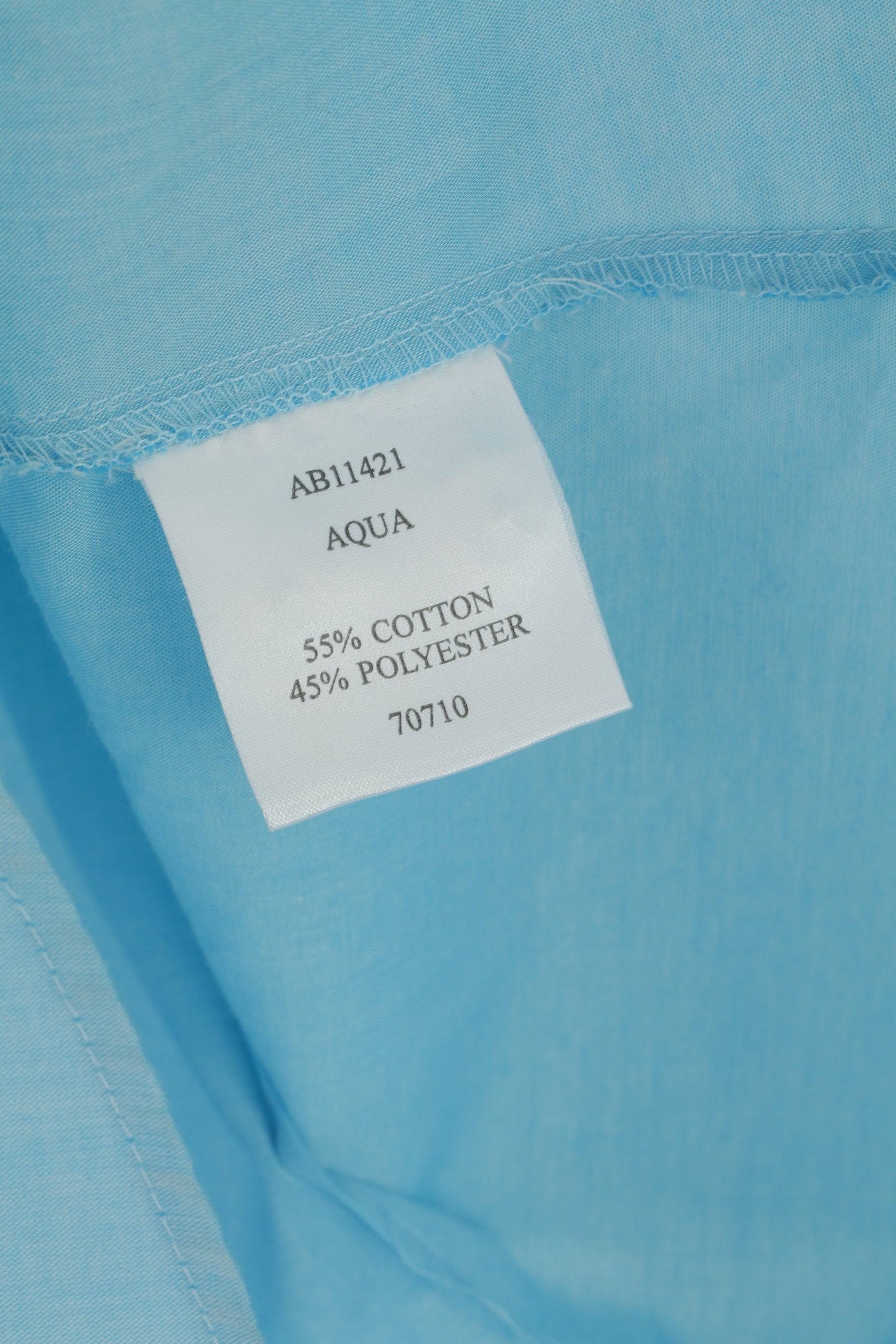 Cotton Traders Women 16 XL Casual Shirt Turquoise Aqua Cotton Plain Long Sleeve Top