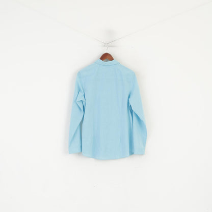 Cotton Traders Camicia casual da donna 16 XL Top a maniche lunghe in cotone tinta unita turchese acqua