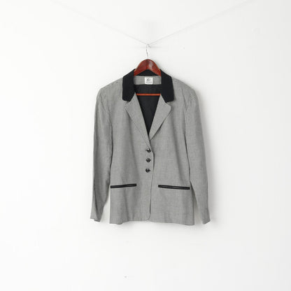 Araba Fenice Venezia Women M Blazer Black & White Houndstooth Vintage 80s jacket