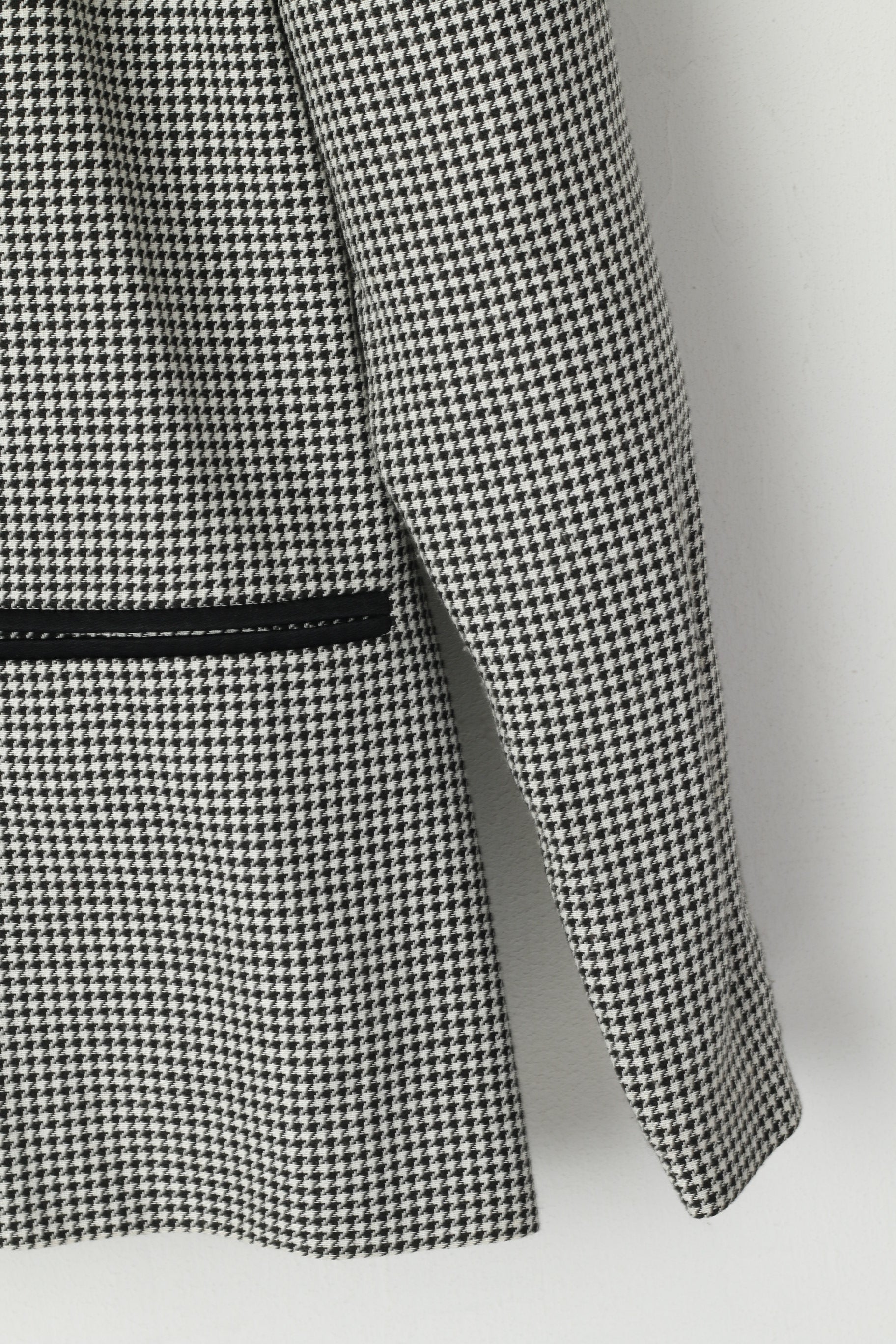 Araba Fenice Venezia Women M Blazer Black & White Houndstooth Vintage 80s jacket