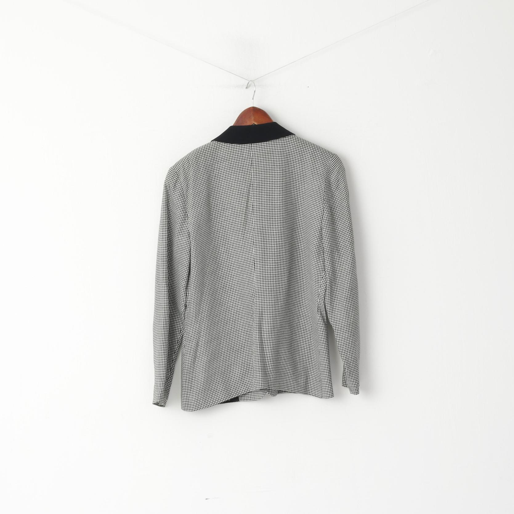 Araba Fenice Venezia Women M Blazer Black & White Houndstooth Vintage 80s jacket