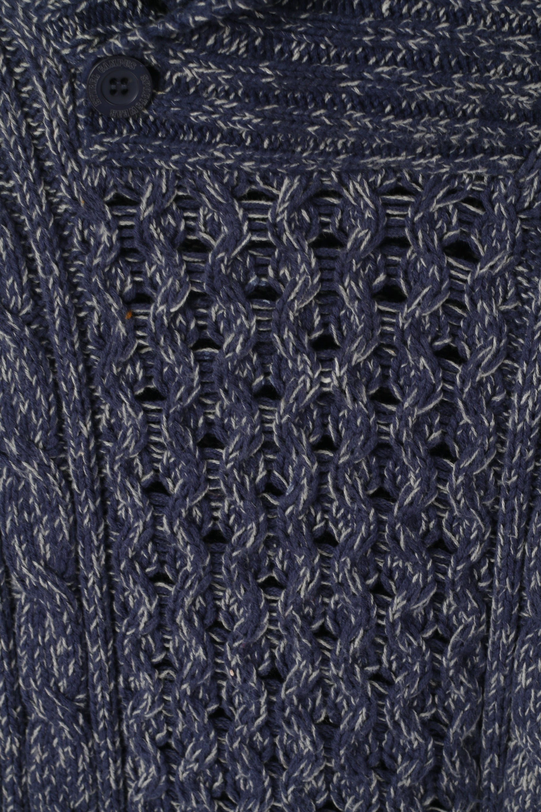 ETIREL Campus Sportswear Hommes L Jumper Marine Tricot Coton Col Châle Pull