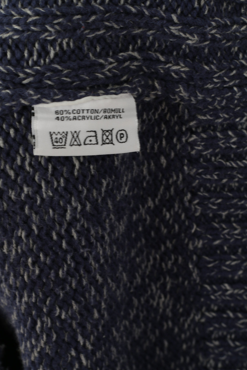 ETIREL Campus Sportswear Hommes L Jumper Marine Tricot Coton Col Châle Pull