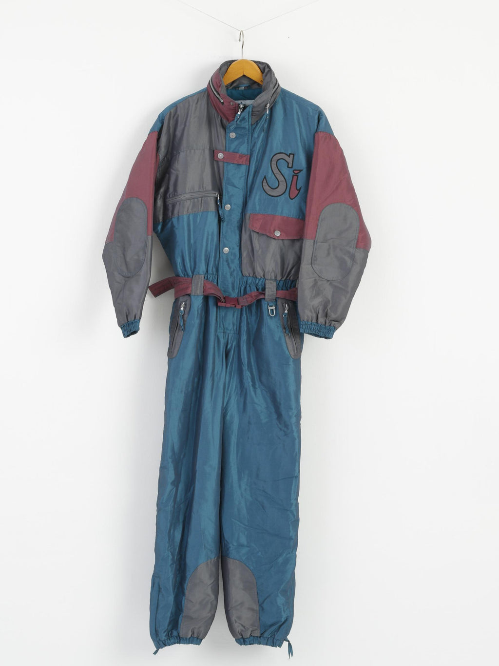 Rodeo C&amp;A Women 176 Combinaison de ski une pièce en nylon brillant vert pour snowboard avec capuche cachée