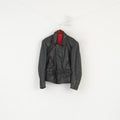 Veste en cuir vintage pour hommes noir Vintage Biker lourd haut doublé avec fermeture éclair