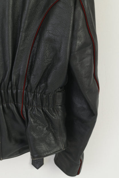 Vintage Men S Leather Jacket Black Vintage Biker Heavy Full Zipper Lined Top