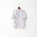 Thomas Burrbery Men M Casual Shirt Pink Check Cotton Short Sleeve Top
