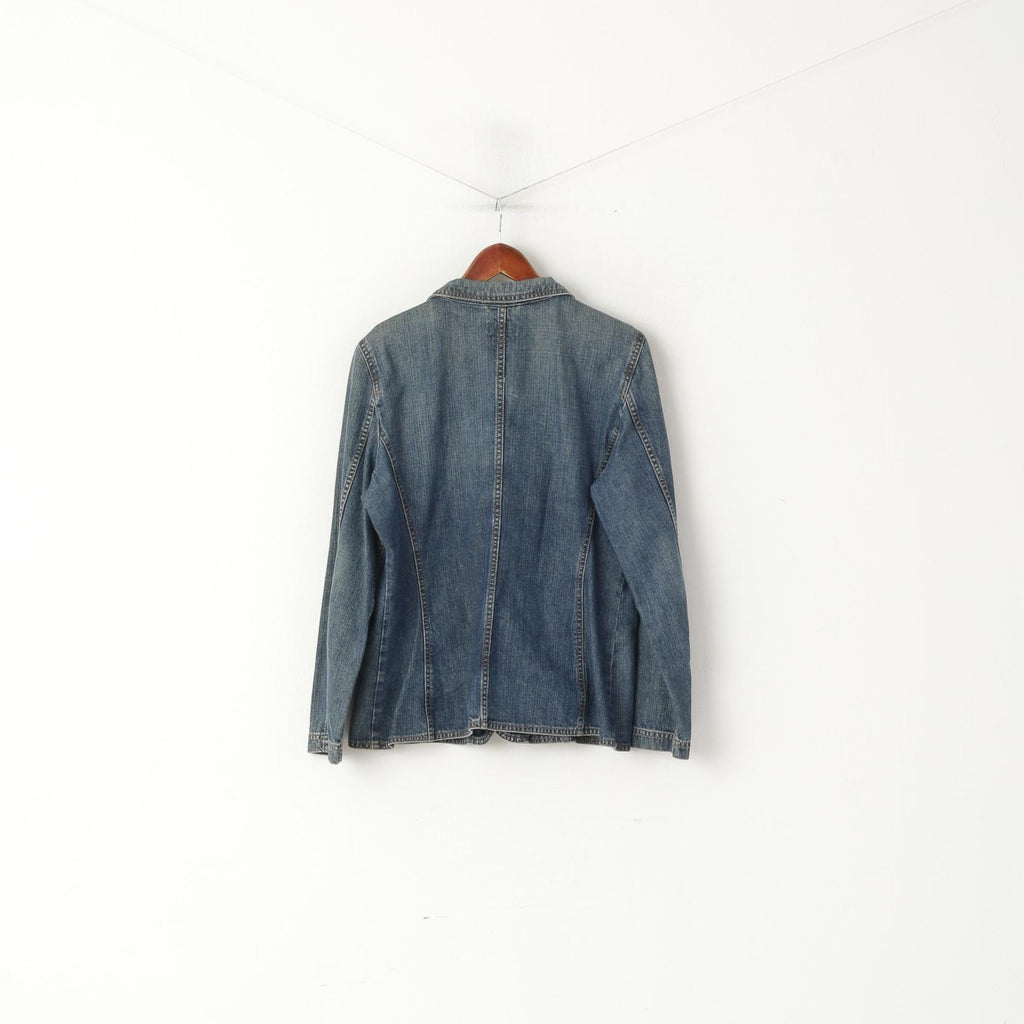 Mustang Jeans Donna L Blazer Giacca di jeans con bottoni a pressione in cotone denim vintage blu