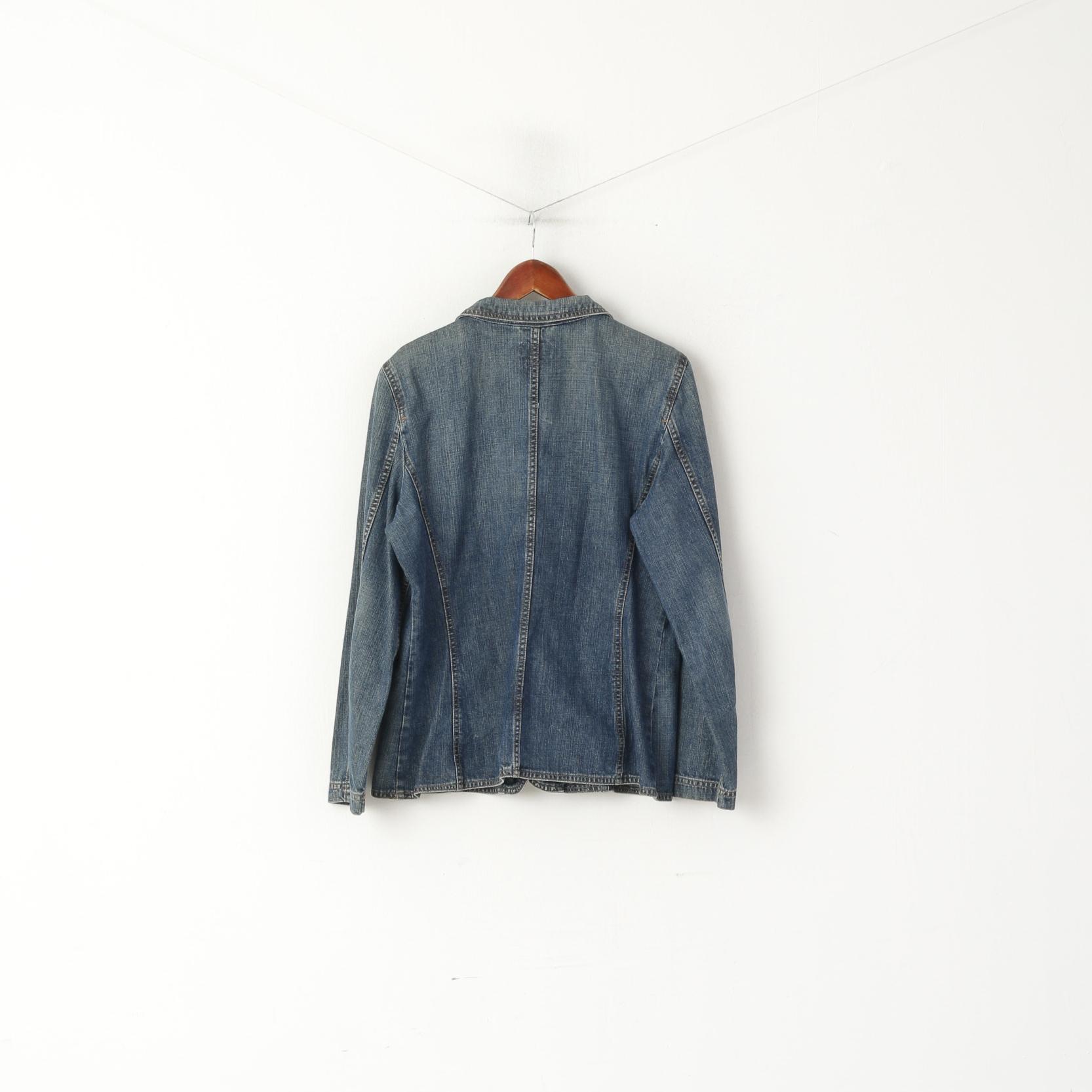 Mustang Jeans Donna L Blazer Giacca di jeans con bottoni a pressione in cotone denim vintage blu