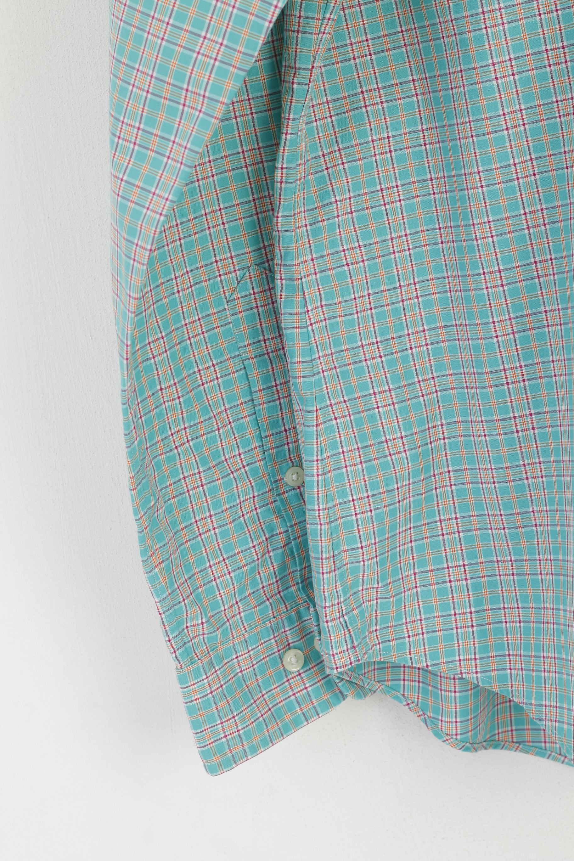 Ralph Lauren Camicia casual da uomo 16,5 L Top a maniche lunghe in cotone a quadri verde