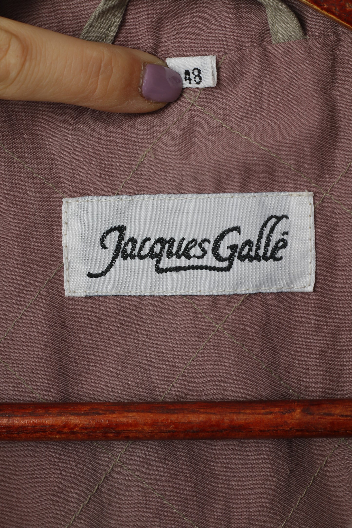 Jacques Galle Men 48 M Bomber Jacket Khaki Full Zipper Shoulder Pads Vintage Top