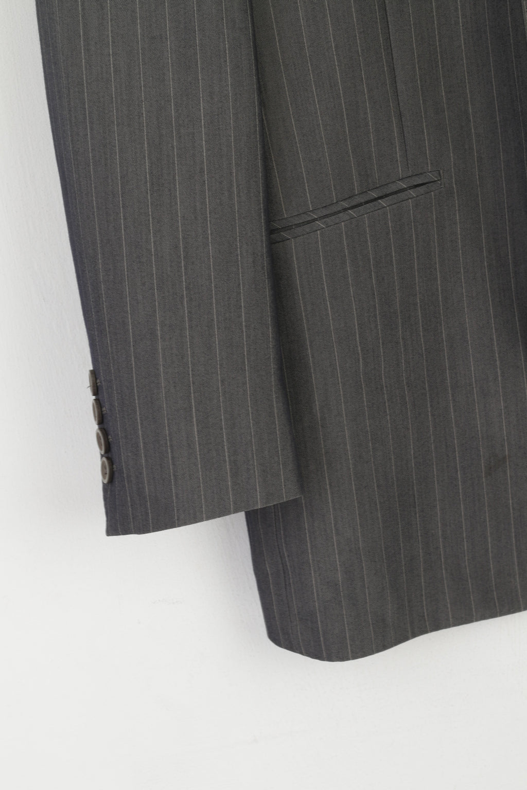 Device Men 38 Blazer Gray Striped  Designed in Italy Single Breasted Vintage Jacket