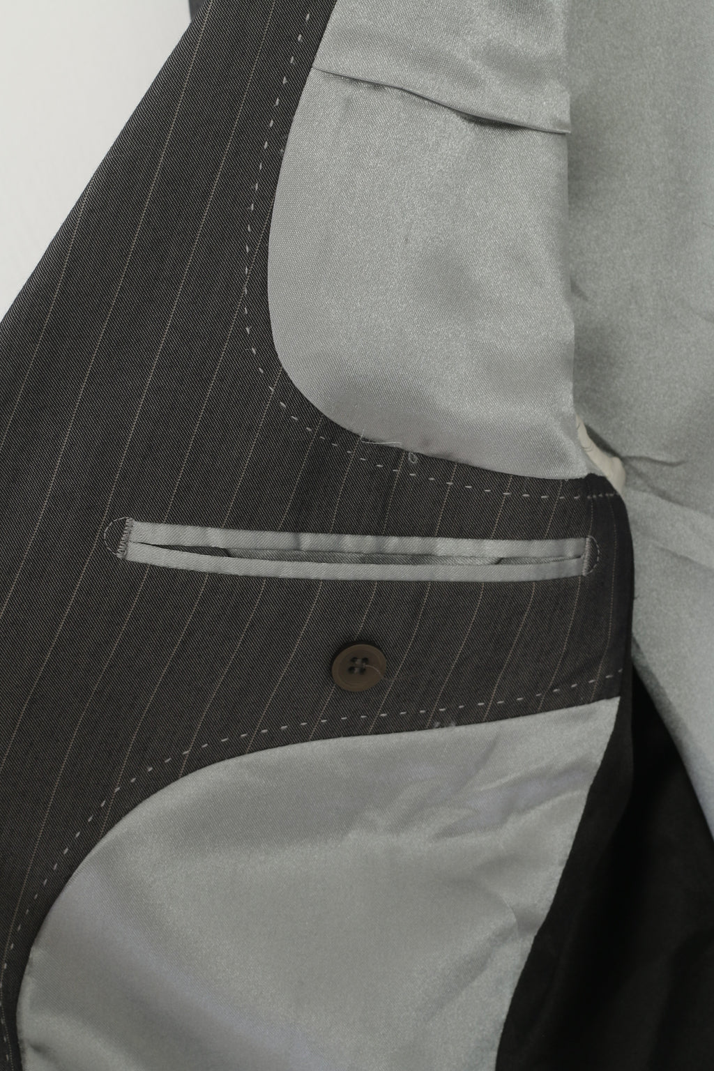 Device Men 38 Blazer Gray Striped  Designed in Italy Single Breasted Vintage Jacket