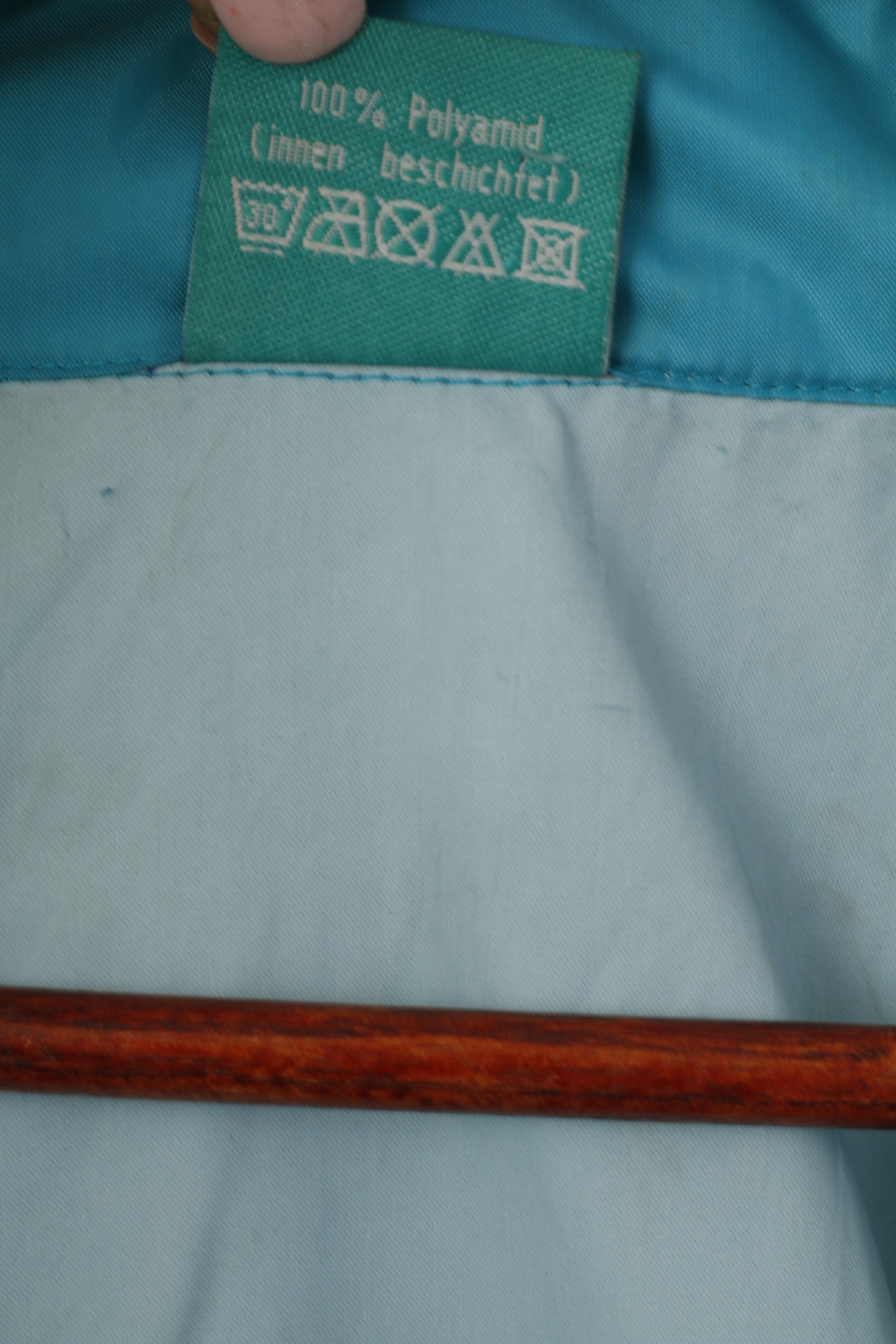 Linea Sporta Hommes L Veste Vintage Vert Nylon Imperméable Caché Capuche Pleine Fermeture Éclair Haut