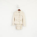 Marc Cain Donna 1 XS Abito Blazer Beige Pantaloni in cotone Giacca bootcut Set su misura 