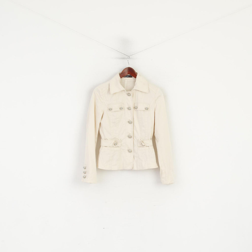 Marc Cain Donna 1 XS Abito Blazer Beige Pantaloni in cotone Giacca bootcut Set su misura 