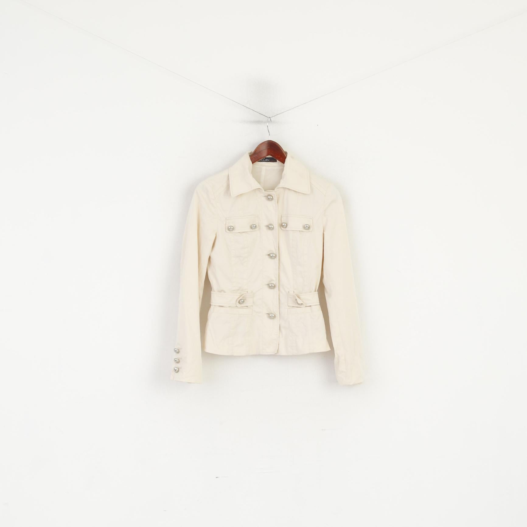 Marc Cain Donna 1 XS Abito Blazer Beige Pantaloni in cotone Giacca bootcut Set su misura 