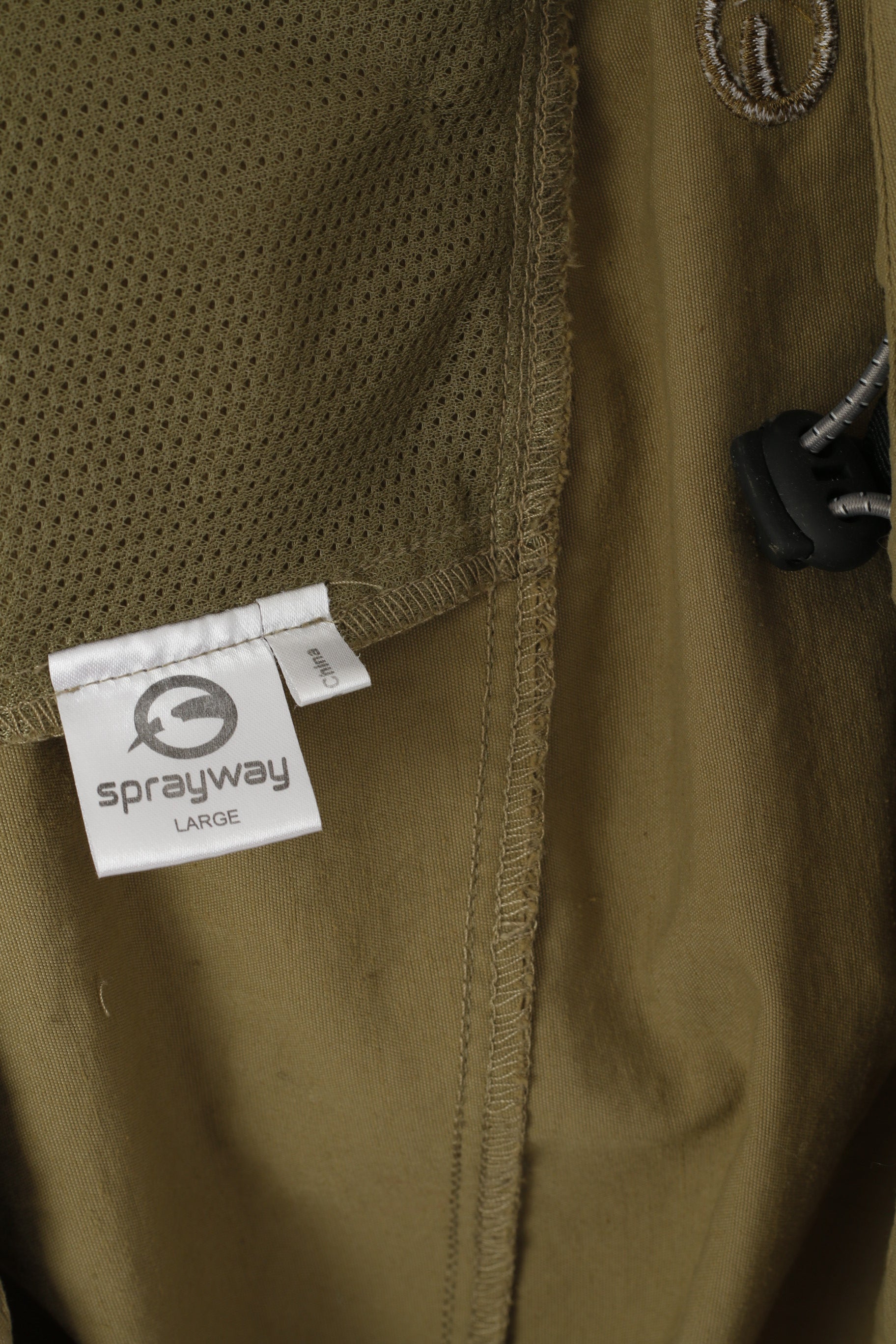 Sprayway Men L Jacket Khaki Nylon Lightweight Hooded Full Zipper Outdoor Top