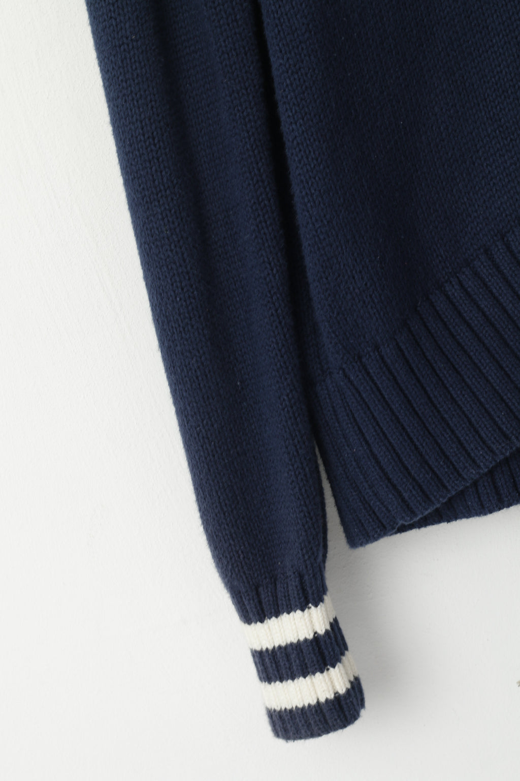 Tommy Hilfiger Hommes L Jumper Marine Coton Tricot Col Châle Pull Pull