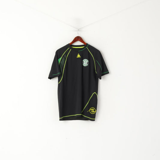 Le coq Sportif Men M Shirt Black Hibernian Edinburgh Football Club Jersey Sport Top