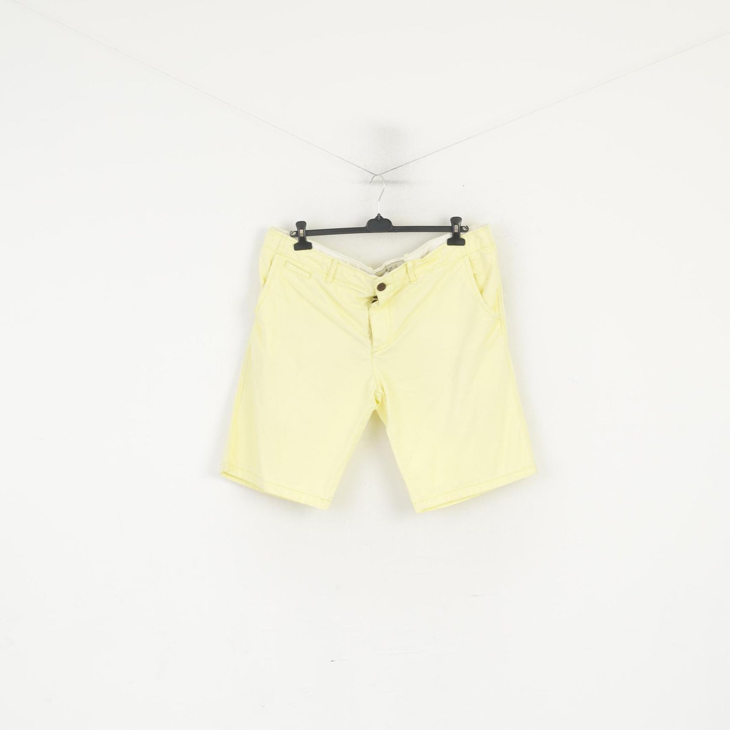 Jet Lag Men 40 56 Shorts Yellow Cotton Summer Casual Bermuda
